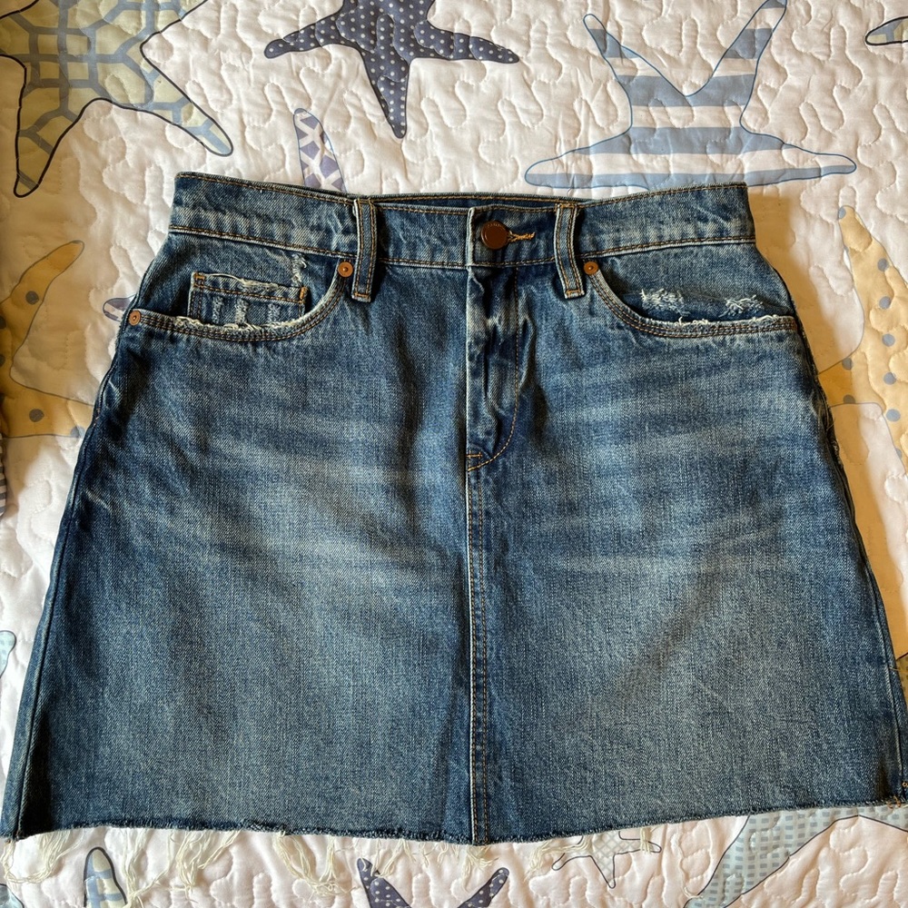 Blank NYC denim mini skirt! High waisted and A-line fit